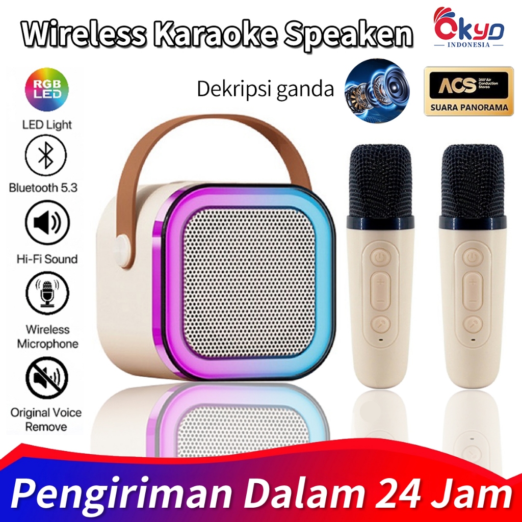 Jual Bluetooth Speaker mini bluetooth 2 mic 1 karaoke Bluetooth 5.3 Set ...
