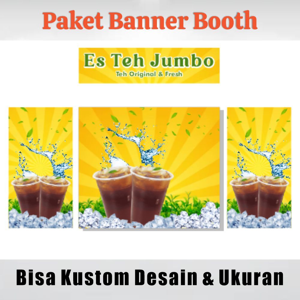 Jual Cetak Paket Banner Booth Jualan Bisa Kustom Desain Dan Ukuran