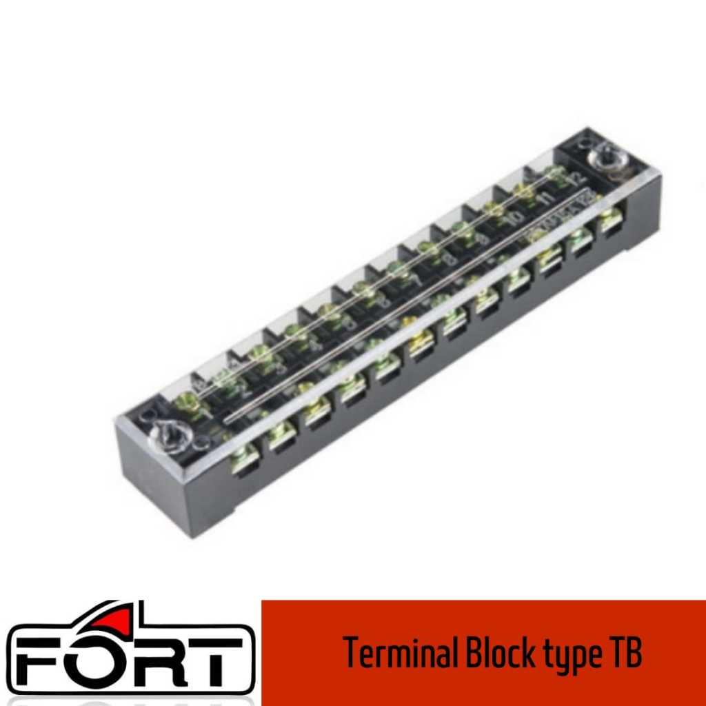 Jual Terminal Blok Kabel 12 Pole Tutup TB2512 25A | Shopee Indonesia