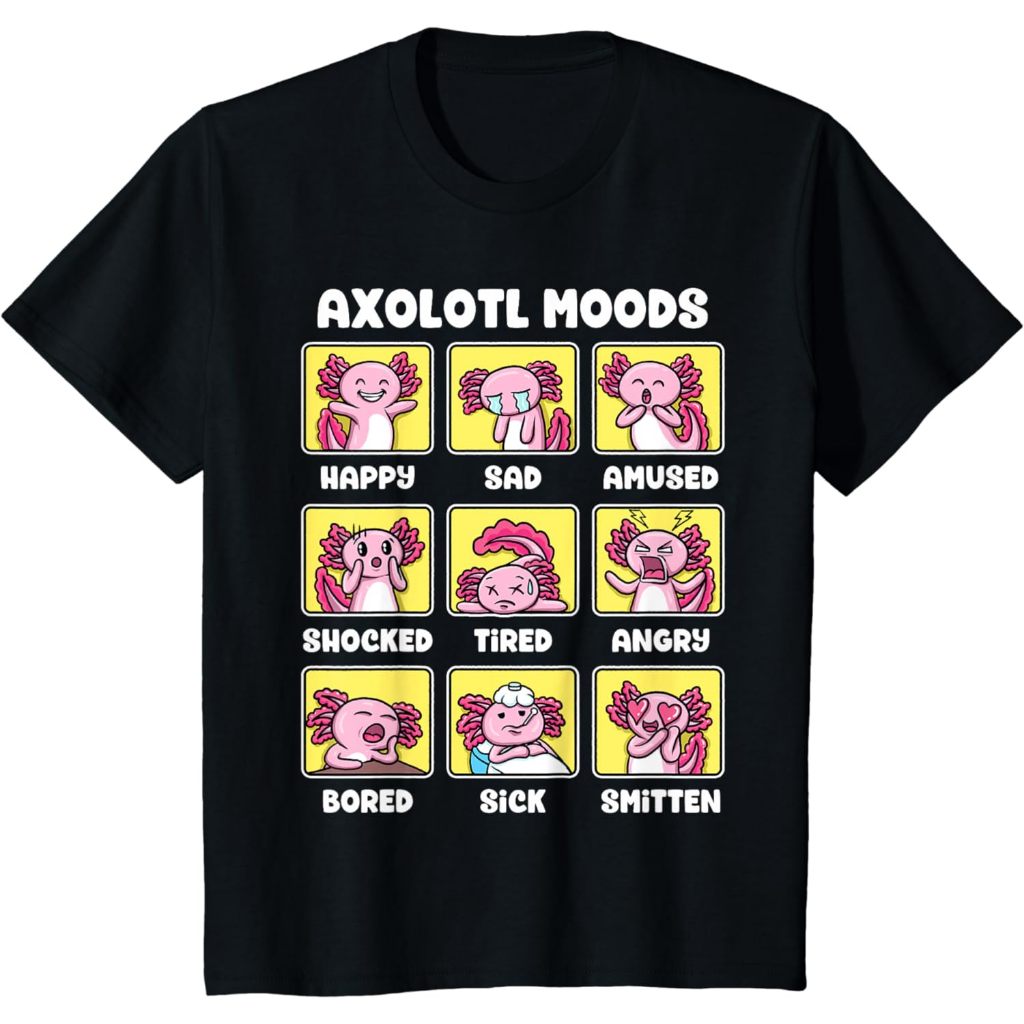 Jual Kaos Anak Axolotl Shirt - Kawaii Axolotl Moods Anime Axolotl ...