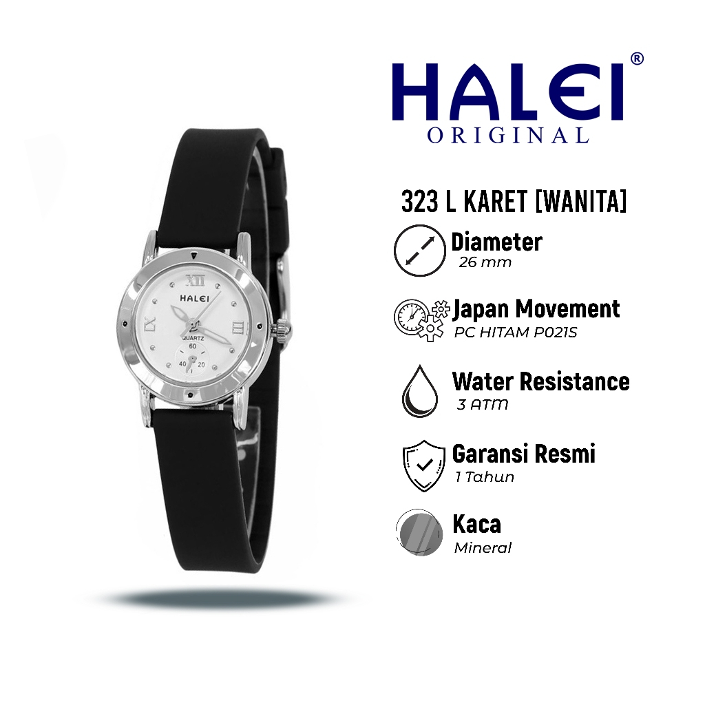 Jual Halei Watch Jam Tangan Wanita Cewek Perempuan Original Karet