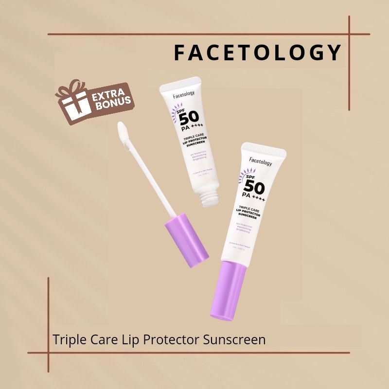 Jual Facetology Triple Care Lip Protector Sunscreen Unflavour & Flavour ...