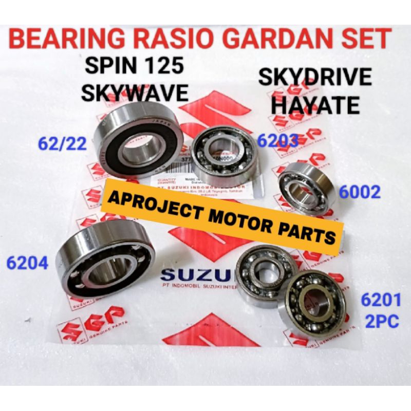 Jual BEARING LAHER RASIO GARDAN SET 6 PCS SPIN 125 SKYWAVE SKYDRIVE ...