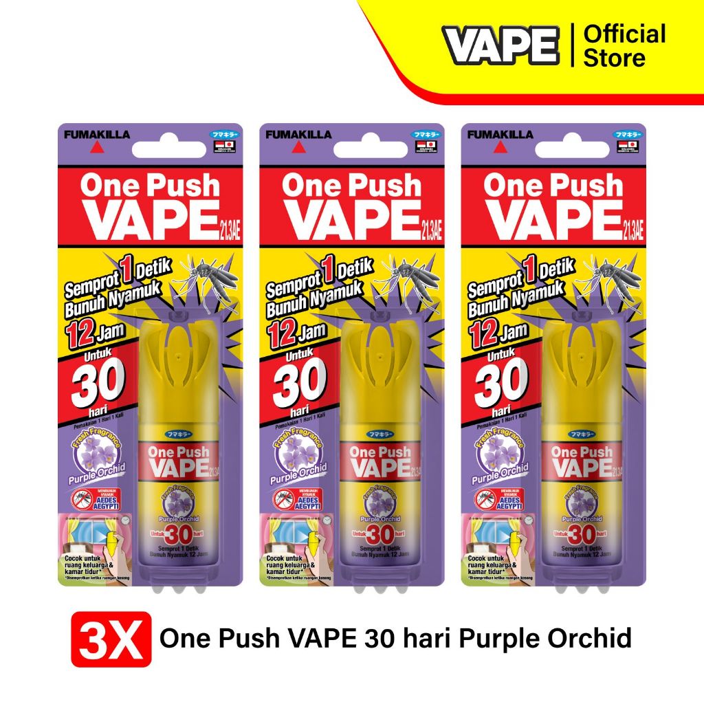 Jual Fumakilla One Push VAPE 30 Purple Orchid (Paket Isi 3) | Shopee ...