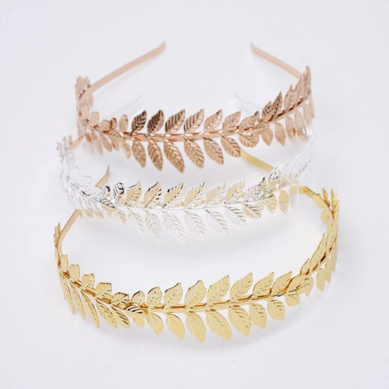 Jual Bando Rambut logam Rantai Daun Perak Emas | Shopee Indonesia