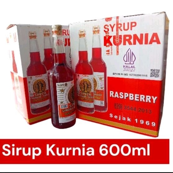 Jual sirup kurnia rasa raspberry 600 ml (botol kaca) | Shopee Indonesia