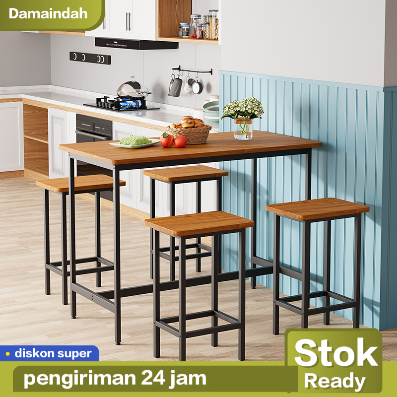 Jual Damaindah Set 4 Kursi Bar Minimalis Meja Cafe Meja Panjang Meja ...