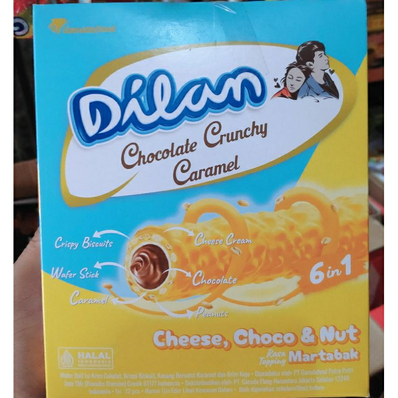 Jual Dilan Chocolate Crunchy Caramel Cheese, Choco & Nut ( isi 12 pcs ...