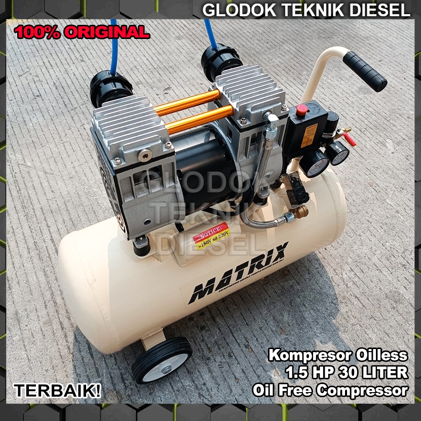 Jual Kompresor Oilless 1.5 HP 30 Liter Oil Free Air Compressor Oil Less ...