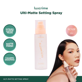 Luxcrime Ulti-Matte Oil Control Setting Spray - Untuk Makeup Tahan Lama Transferproof & Kontrol Minyak Tahan 24 Jam