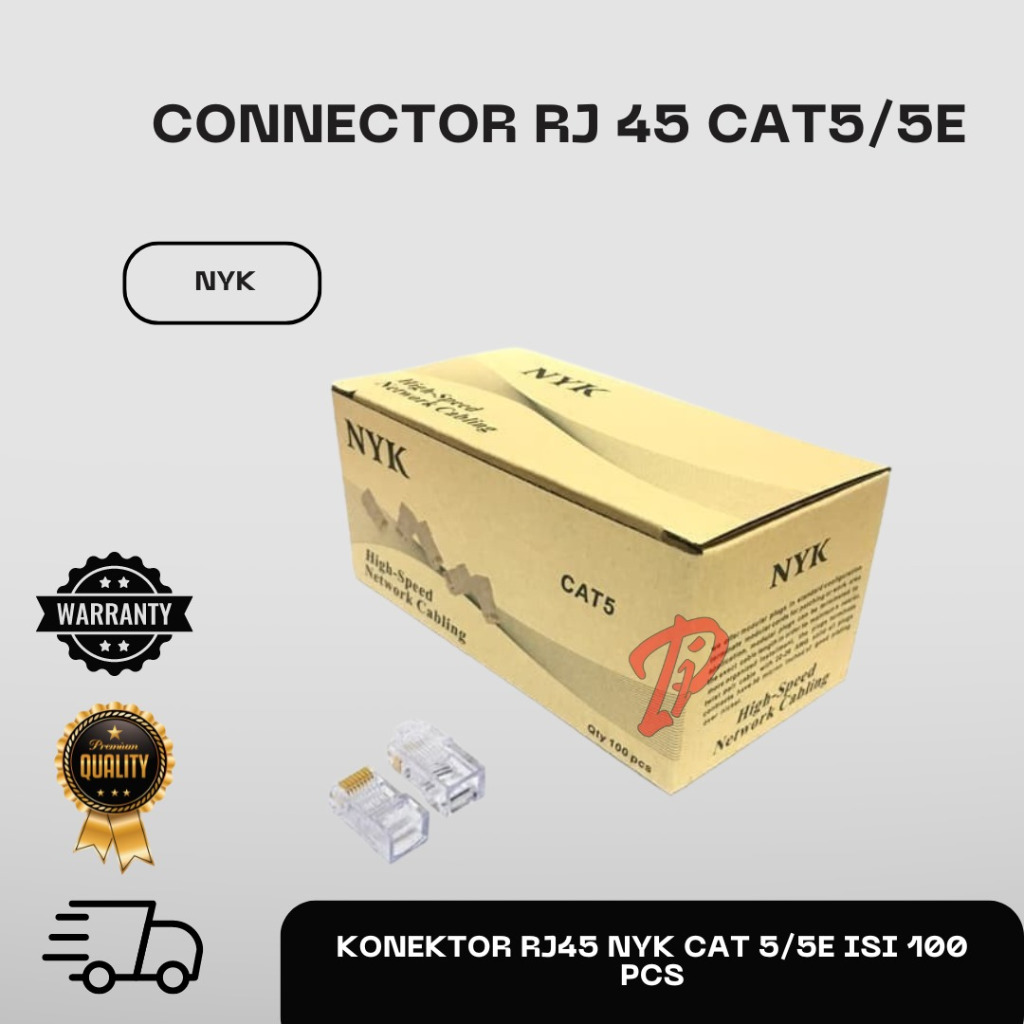 Jual Konektor RJ45 NYK Cat 5/5e isi 100 Pcs - Connector RJ 45 CAT5/5E ...