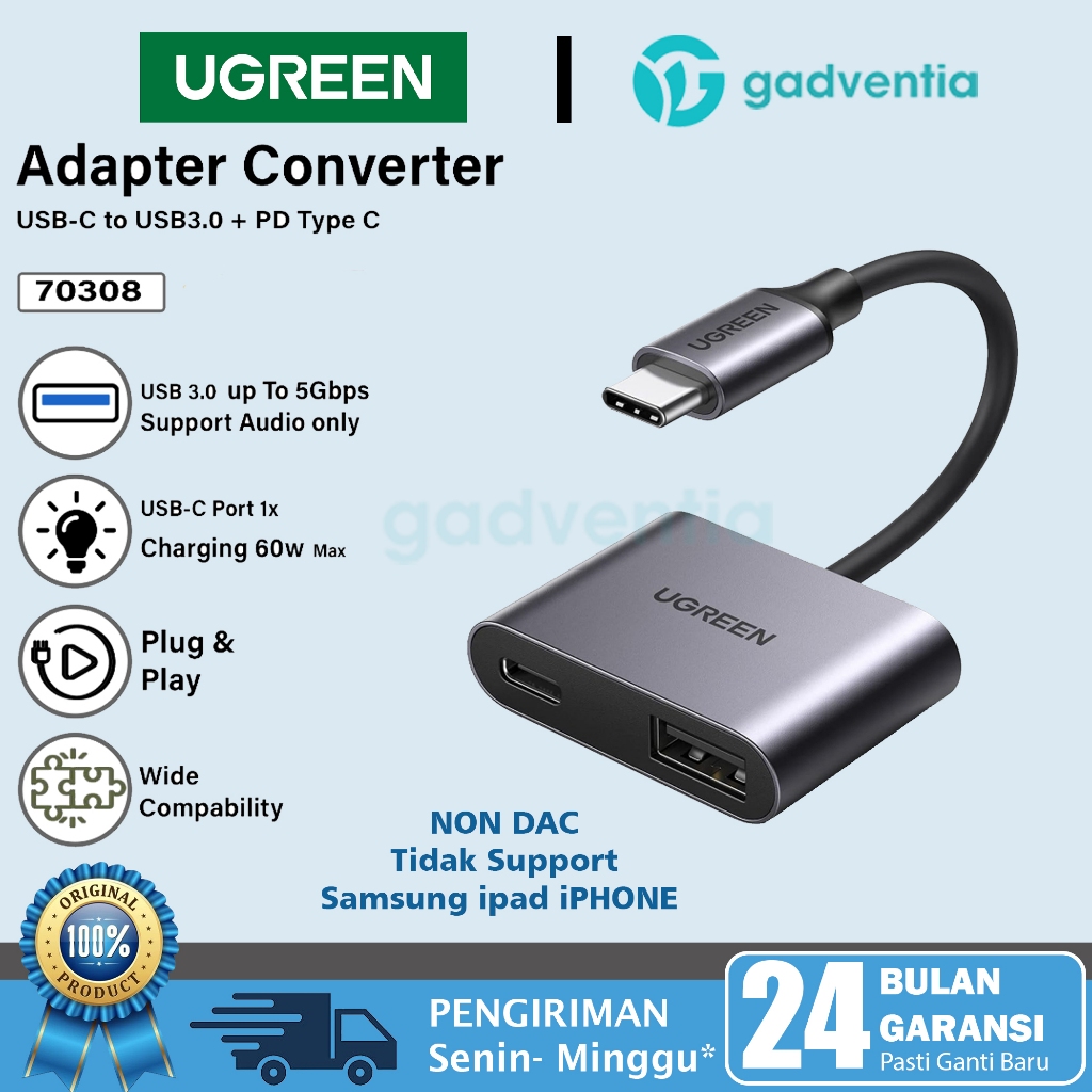 Jual Ugreen Adaptor Otg Hp Type C Male To Usb Female Adaptor