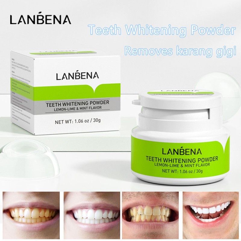 Jual Bpom Lanbena Pemutih Gigi Teeth Whitening Powder 30g Penghilang