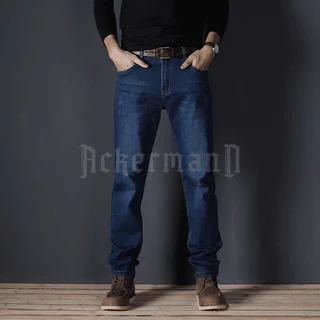 Ackermann - Celana Jeans Denim Pria Celana Panjang Slimfit Dark Navy 100cm Premium