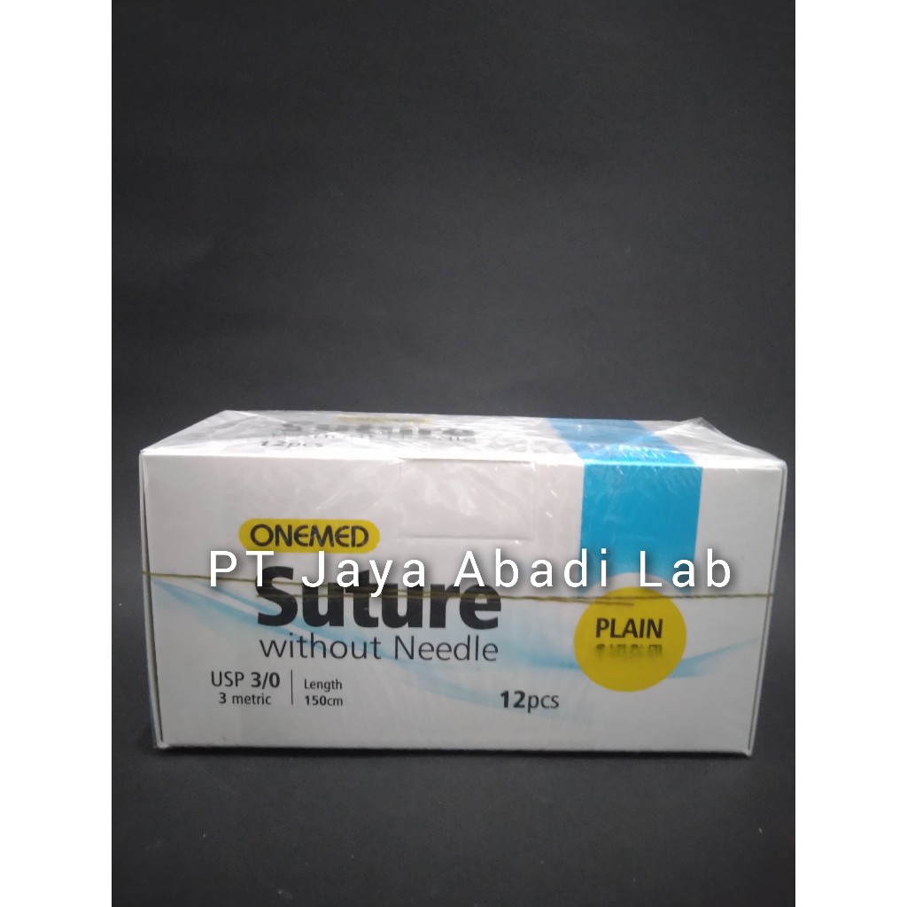 Jual ONEMED Benang catgut plain 2/0 3/0 box isi 12 tanpa nidel panjang ...