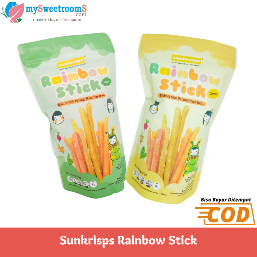 Jual Sunkrisps Rainbow Stick 50gr / Cemilan Anak / Snack Anak | Shopee ...
