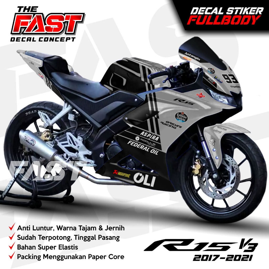 Jual decal stiker r15 v3 full body ducati gressini racing 2024 TERBARU ...