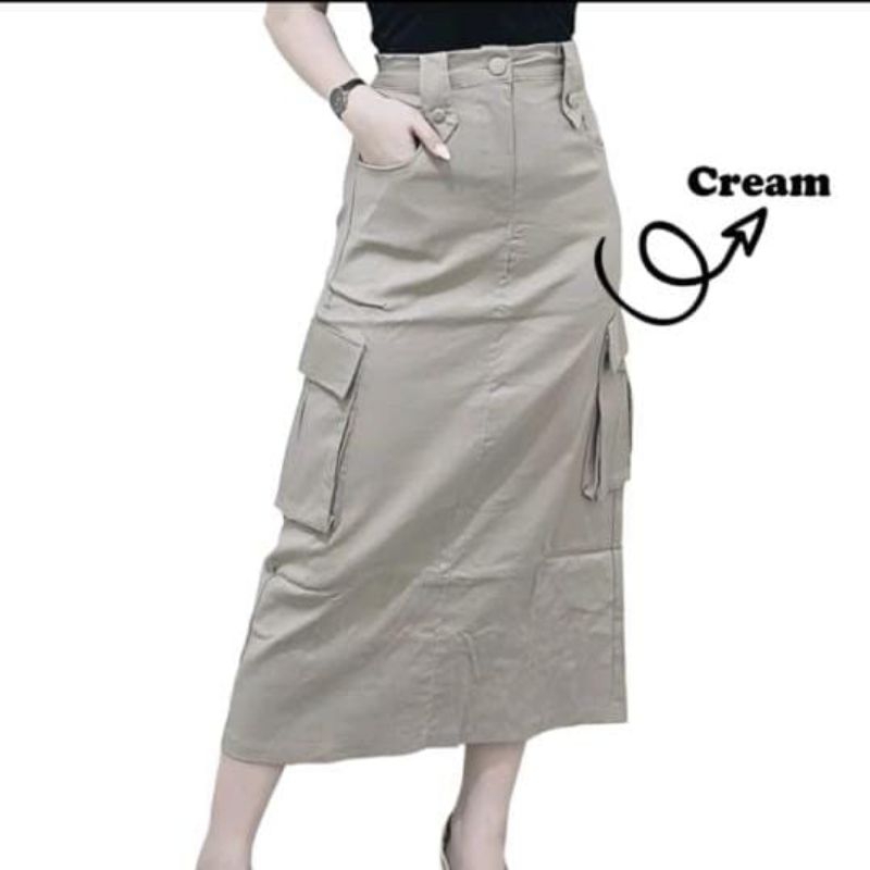 Jual Rok Inces Cargo Wanita Twil Premium Skirt Cargo Korean Style Rok ...
