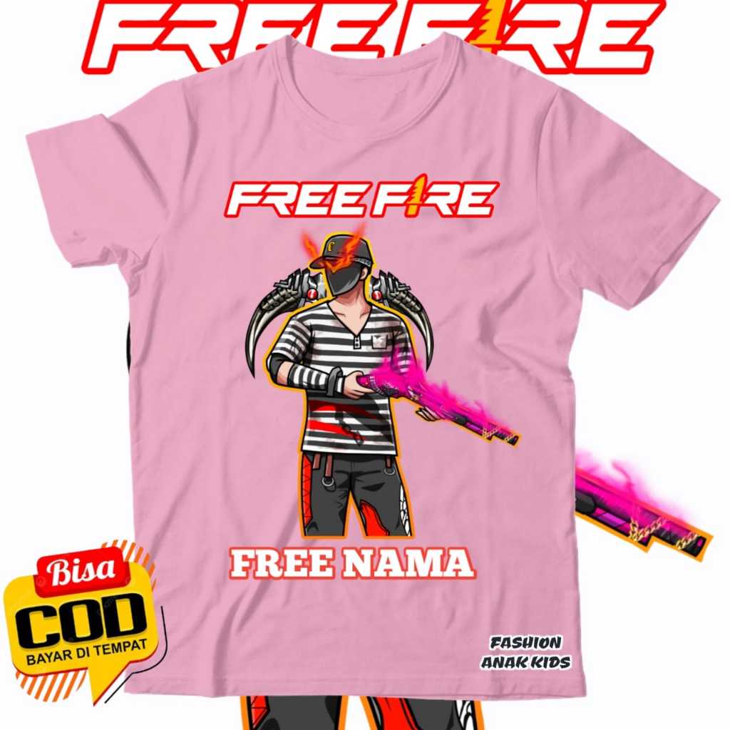 Jual (BISA COD) KAOS BAJU ANAK FF FREE FIRE VERSI CHAR SG RAPPER