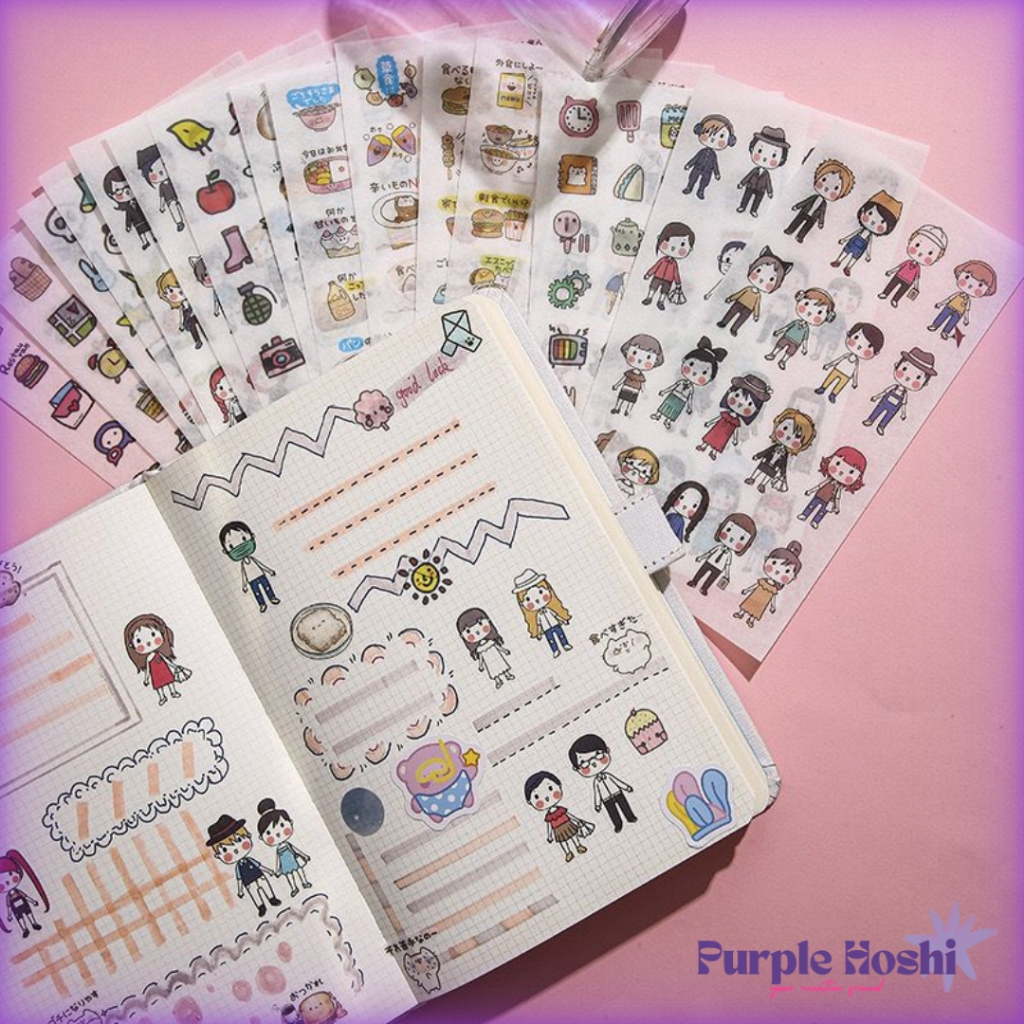 Jual Purple Hoshi Sticker 6 Lembar Lucu Cartoon Kids Cute Funny DIY ...
