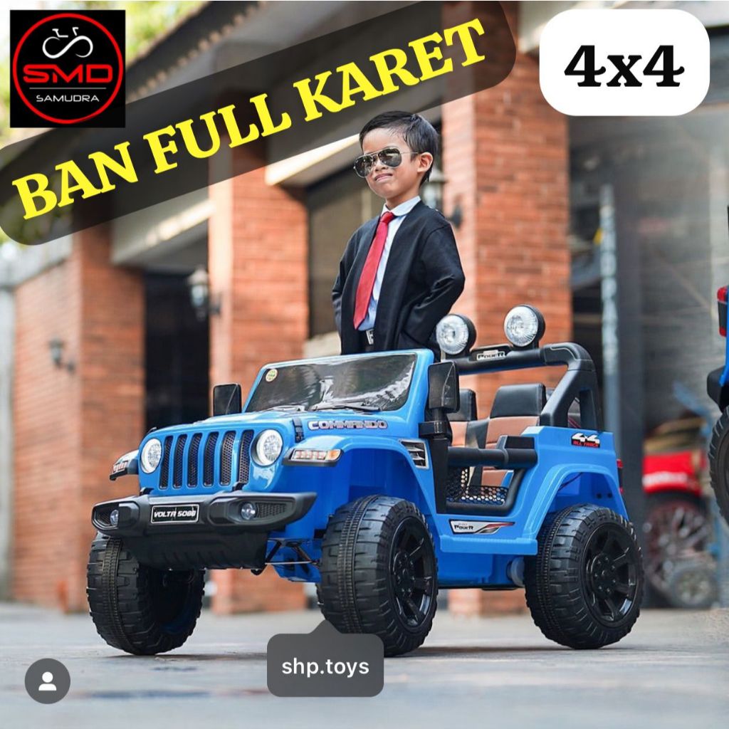 Jual Mobil Aki Mainan Anak SHP toys Commando 5088 12V 4 Dinamo Ban Full ...