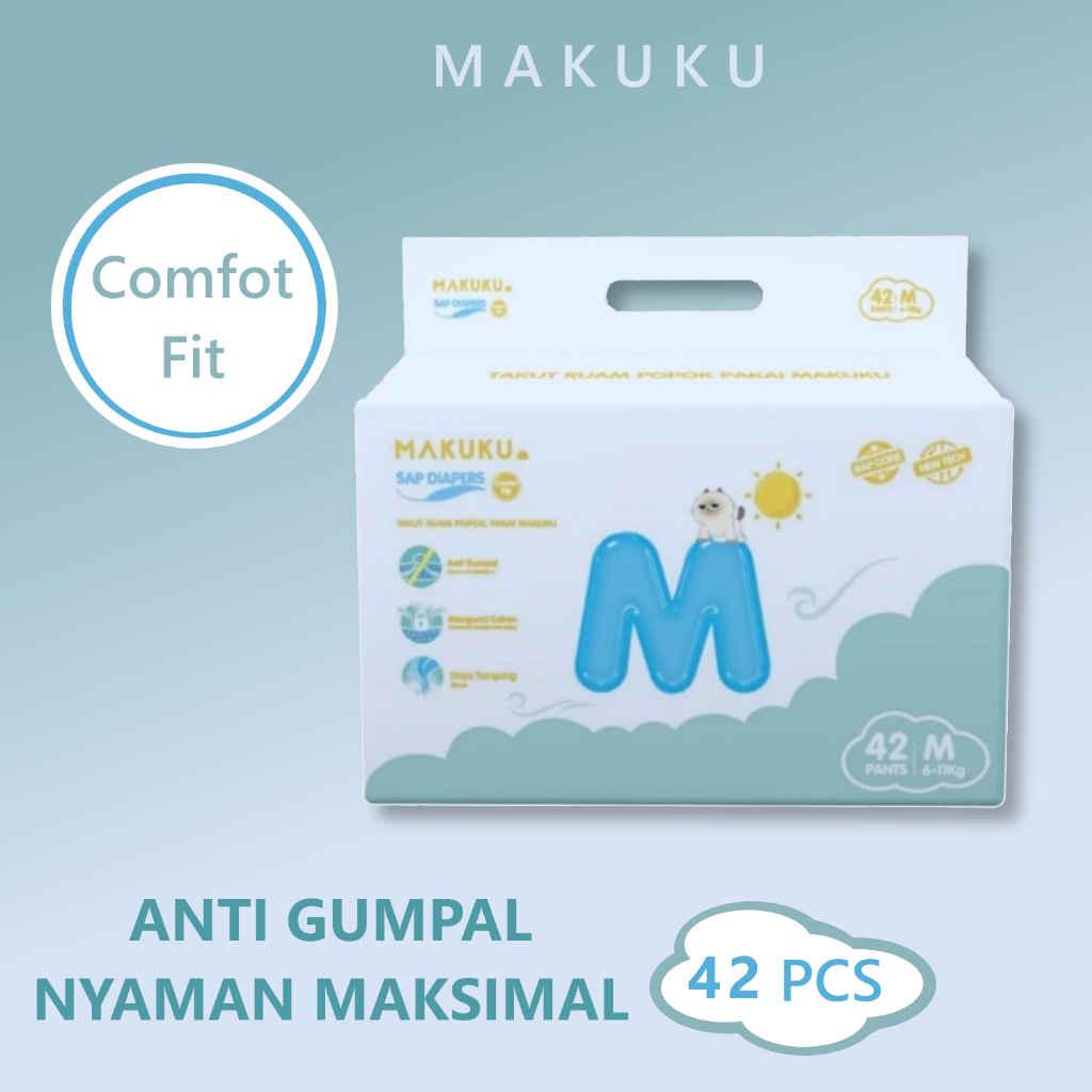 Jual (PROMO) MAKUKU SAP DIAPERS COMFORT FIT TAPE NB32 S30 / PANTS M28 ...