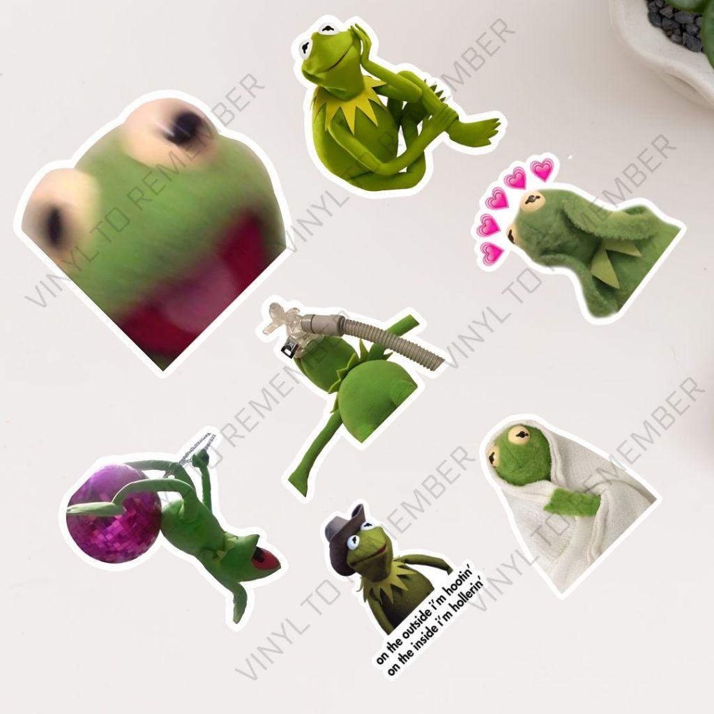 Jual Stiker Vinyl Meme Kermit Frog Hewan Kodok Pack Lucu Waterproof ...