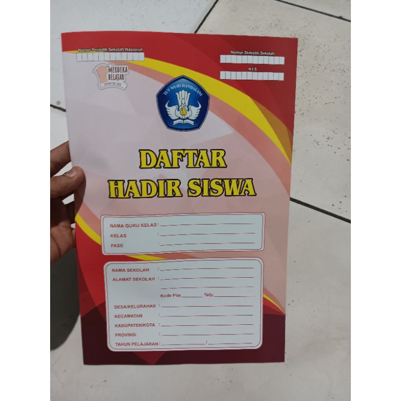 Jual daftar hadir siswa /absen kurikulum merdeka satu paket isi 12 buku ...