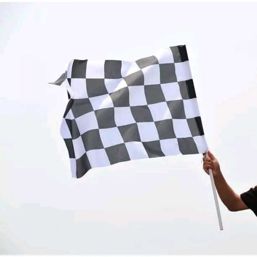 Jual Bendera Start finish Hitam Putih / Bendera Start + Tiang | Shopee ...