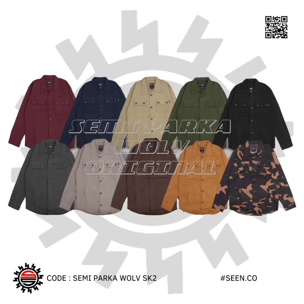 Jual Wolv Kemeja Semi Parka Sk Original Wolv Jaket Semi Parka