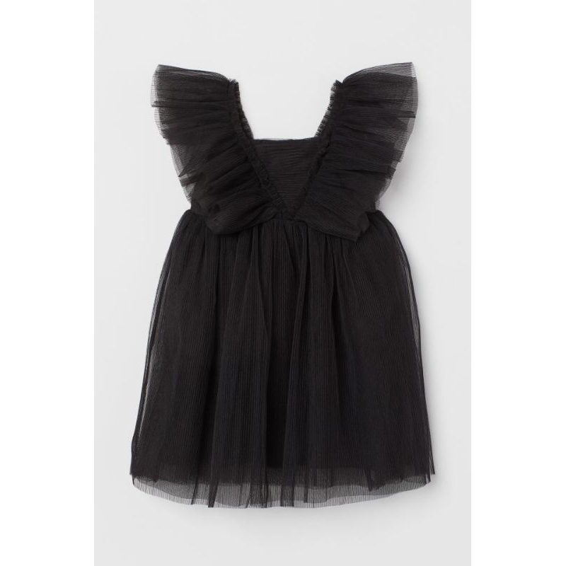 h&m pleated tulle dress Dark pink Tiered Tulle-Skirt Dress for kids