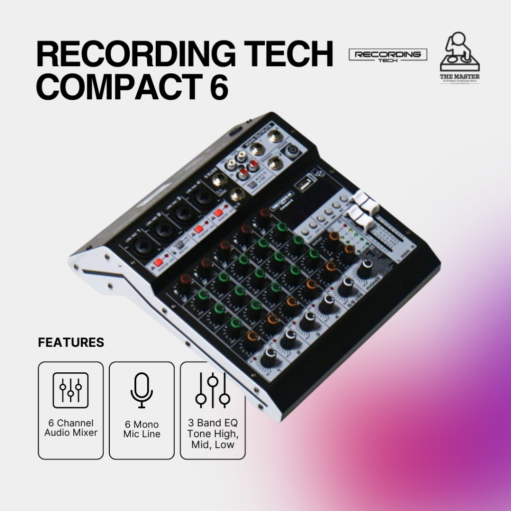 Jual Recording Tech COMPACT 6 COMPACT6 6 Channel USB Audio Mixer ...