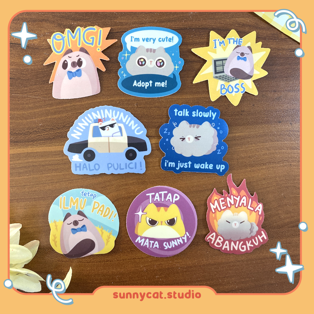 Jual Sticker Lucu SunnyCat Meme | Shopee Indonesia