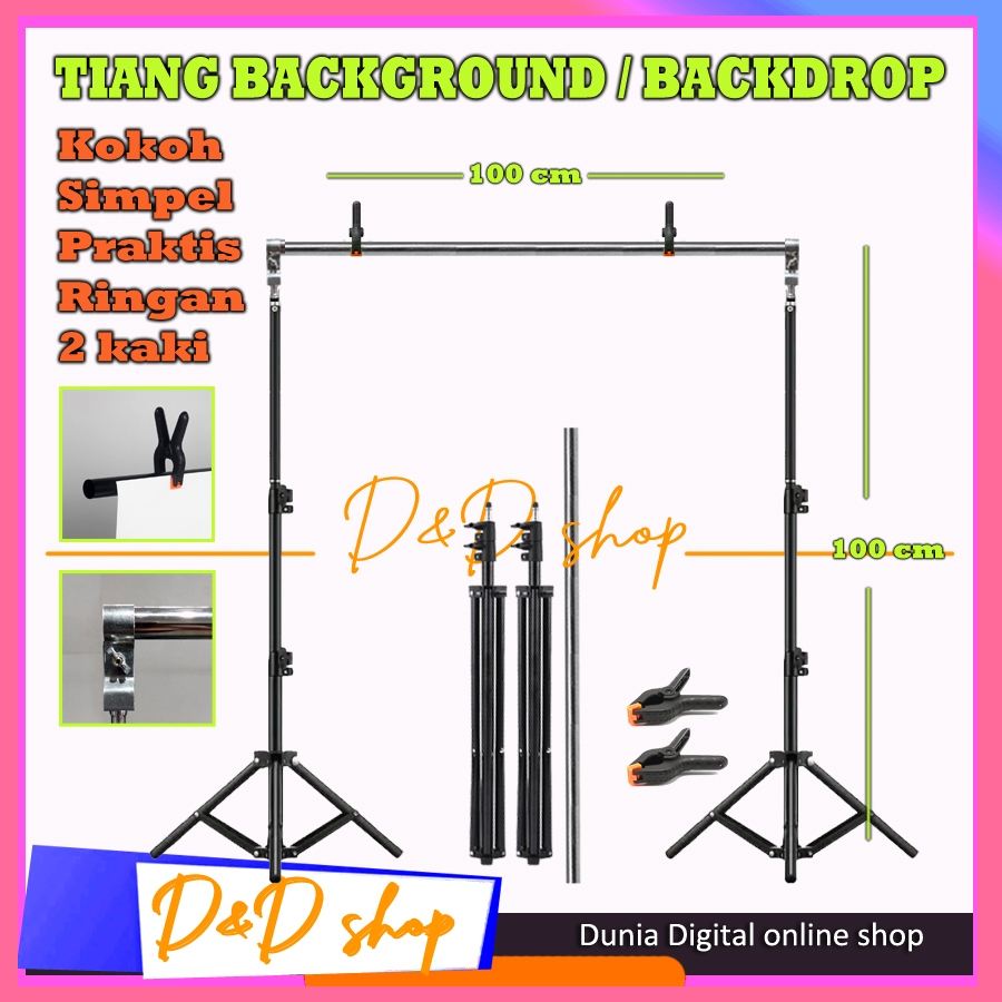 Jual TIANG BACKGROUND / BACKDROP MINI STUDIO 1 SET BONUS 2 PCS KLIP ...