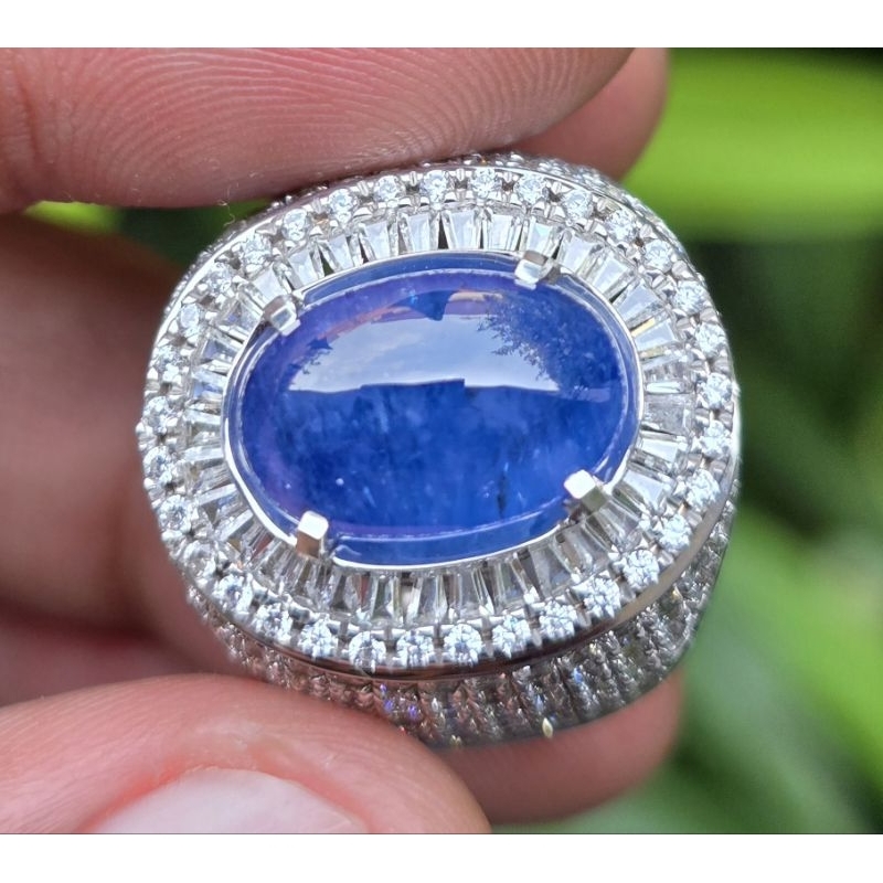 Jual Natural Blue Sapphire Ceylon Srilanka Sertifikat 7.93 crt | Shopee ...