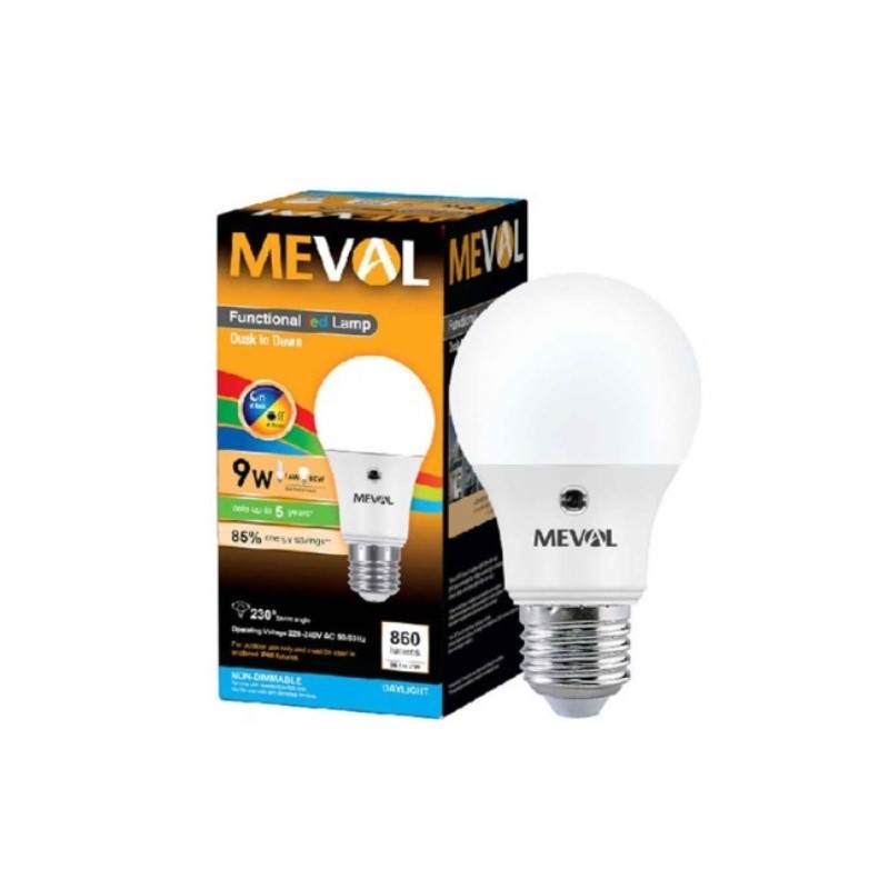 Jual MEVAL Lampu LED sensor cahaya otomatis daya 9 Watt - Putih ...