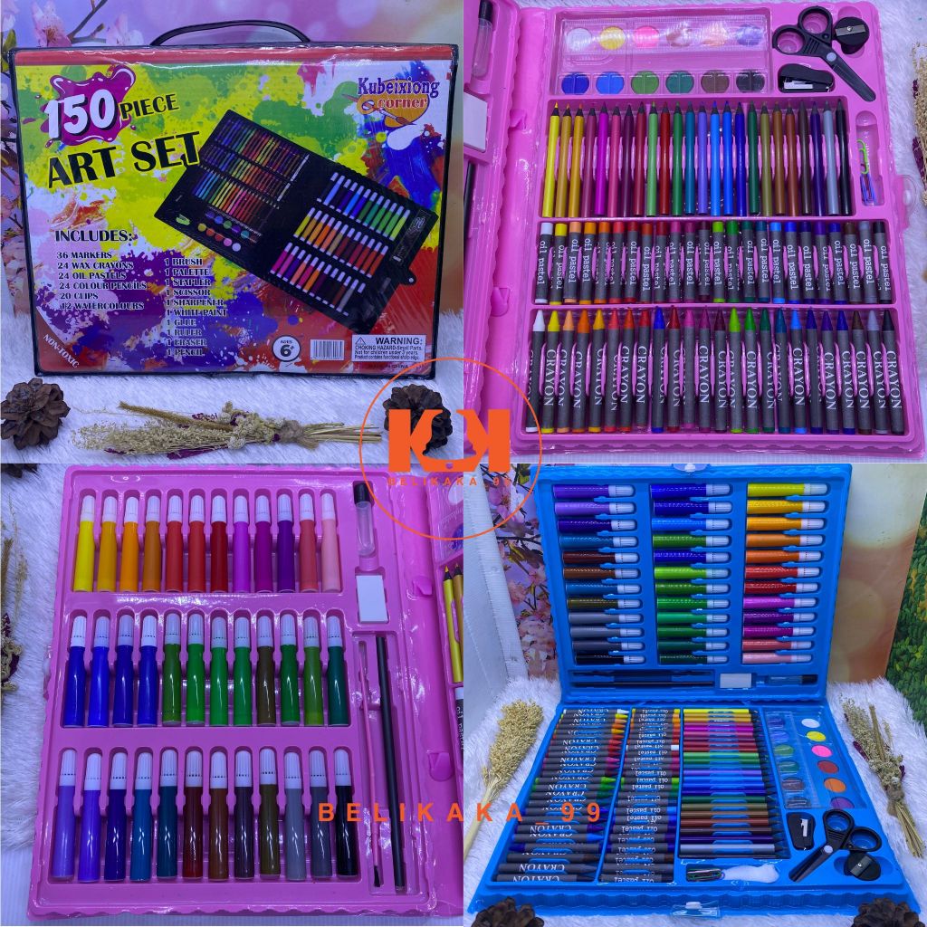 Jual ART SET ALAT MEWARNAI CRAYON PENSIL WARNA ISI 150 PCS / ART CRAYON ...