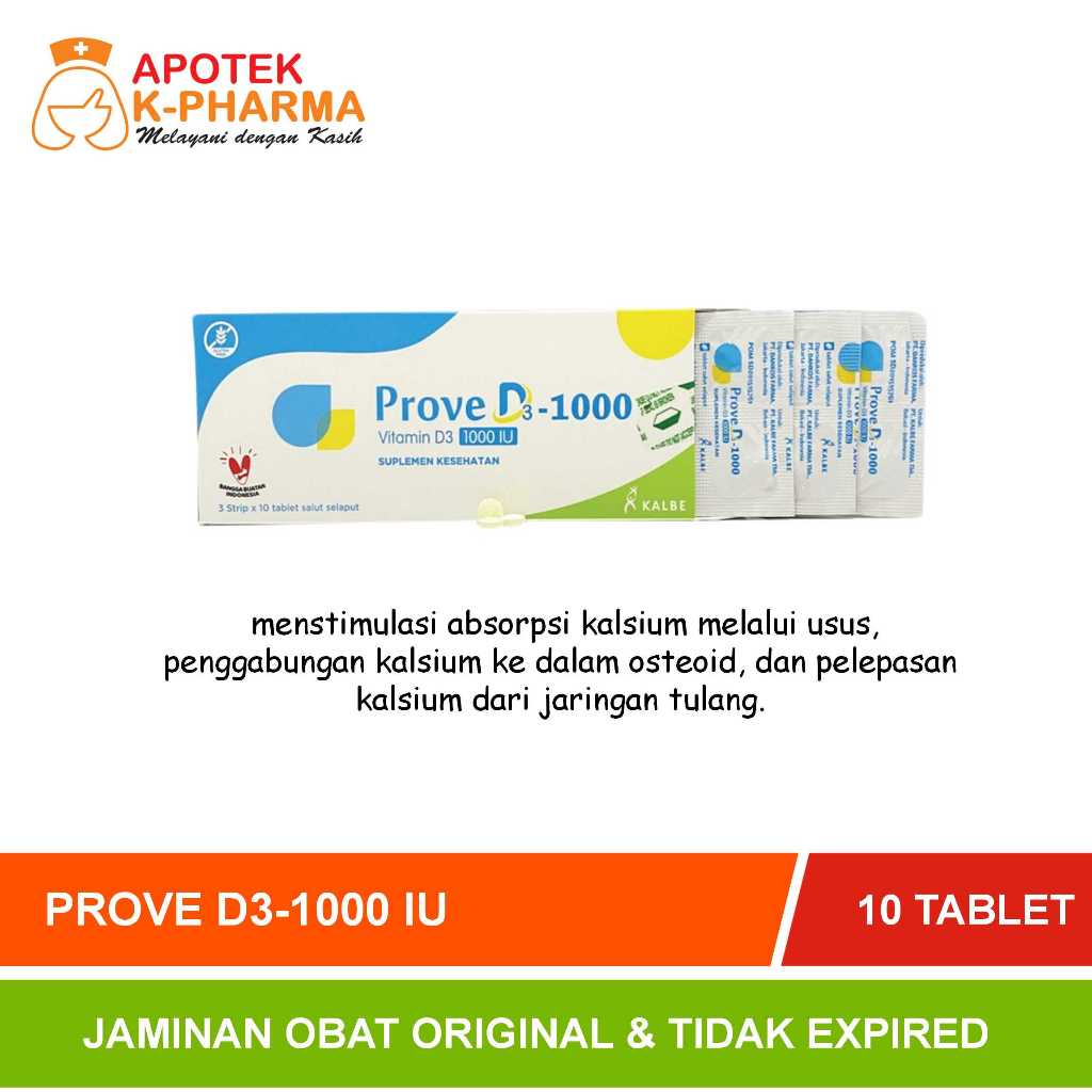 Jual Prove D3 1000 IU Strip Isi 10 Tablet Obat Original | Shopee Indonesia
