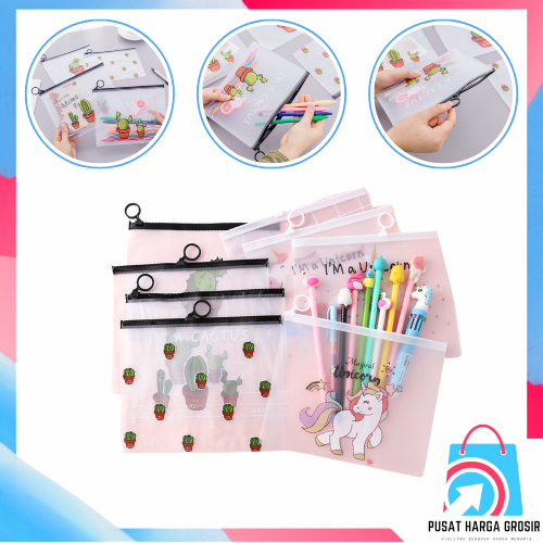 Jual PHG Pouch Kosmetik Transparan Motif Kaktus Tas Kosmetik
