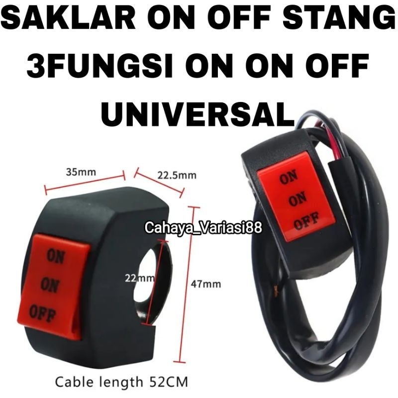 Jual SAKLAR ON OFF STANG 3FUNGSI ON ON OFF UNIVERSAL/SAKLAR STANG LAMPU ...
