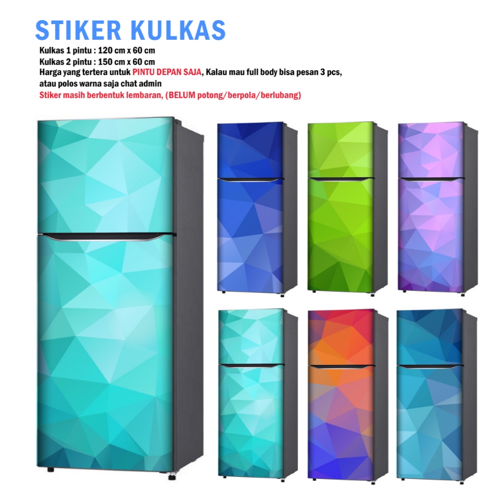 Jual Stiker Kulkas 1 Pintu dan Sticker Kulkas 2 pintu Geometry Warna ...