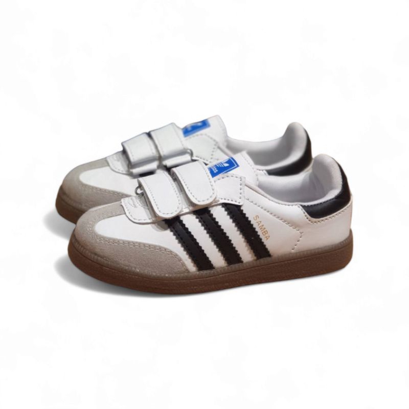 Sepatu Anak kecil Adidas Samba Kids Baby warna hitam strip putih