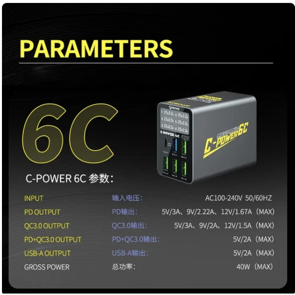 Jual Mechanic USB C-POWER, 6M/6C/6P/6S Multi Port pengisian cepat ...