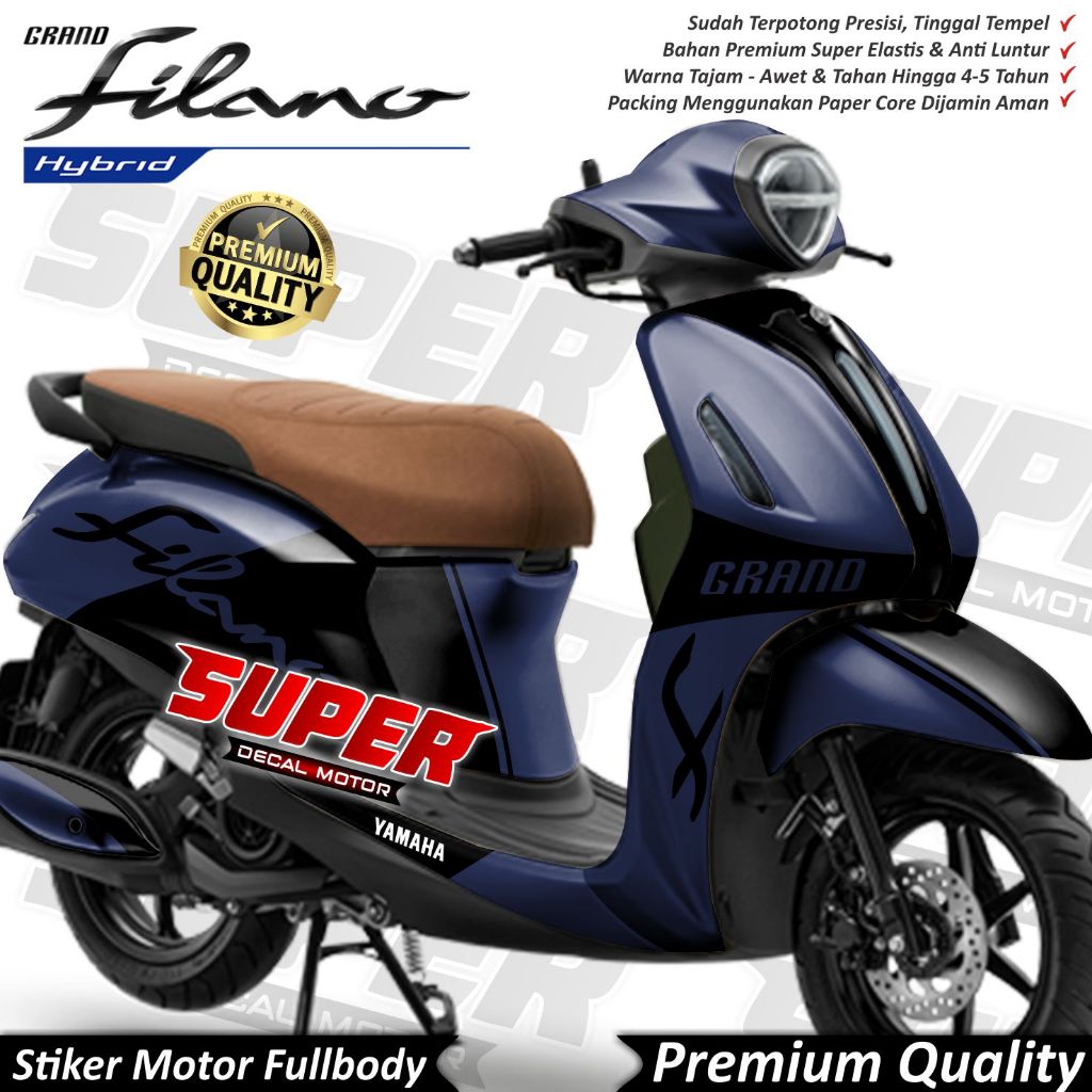 Jual Stiker Decal Motor Yamaha Grand Filano Full Body Variasi Simple