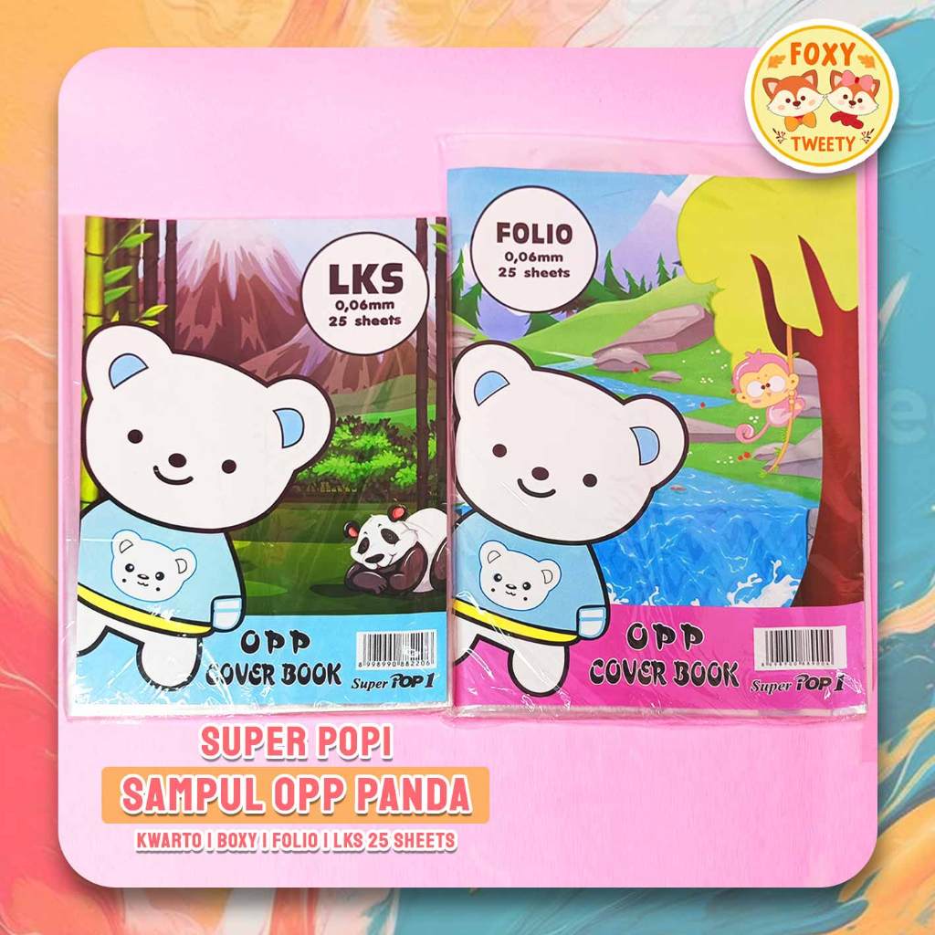 Jual Sampul Plastik Buku Tulis Panda Sampul Opp Super Pop1 Kwarto