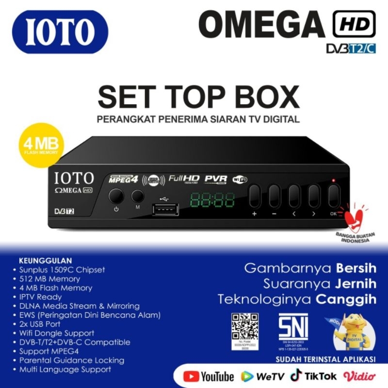 Jual READY STOK PROMO STB IOTO OMEGA DVBT2 HD Best Seller Murah SET TOP ...