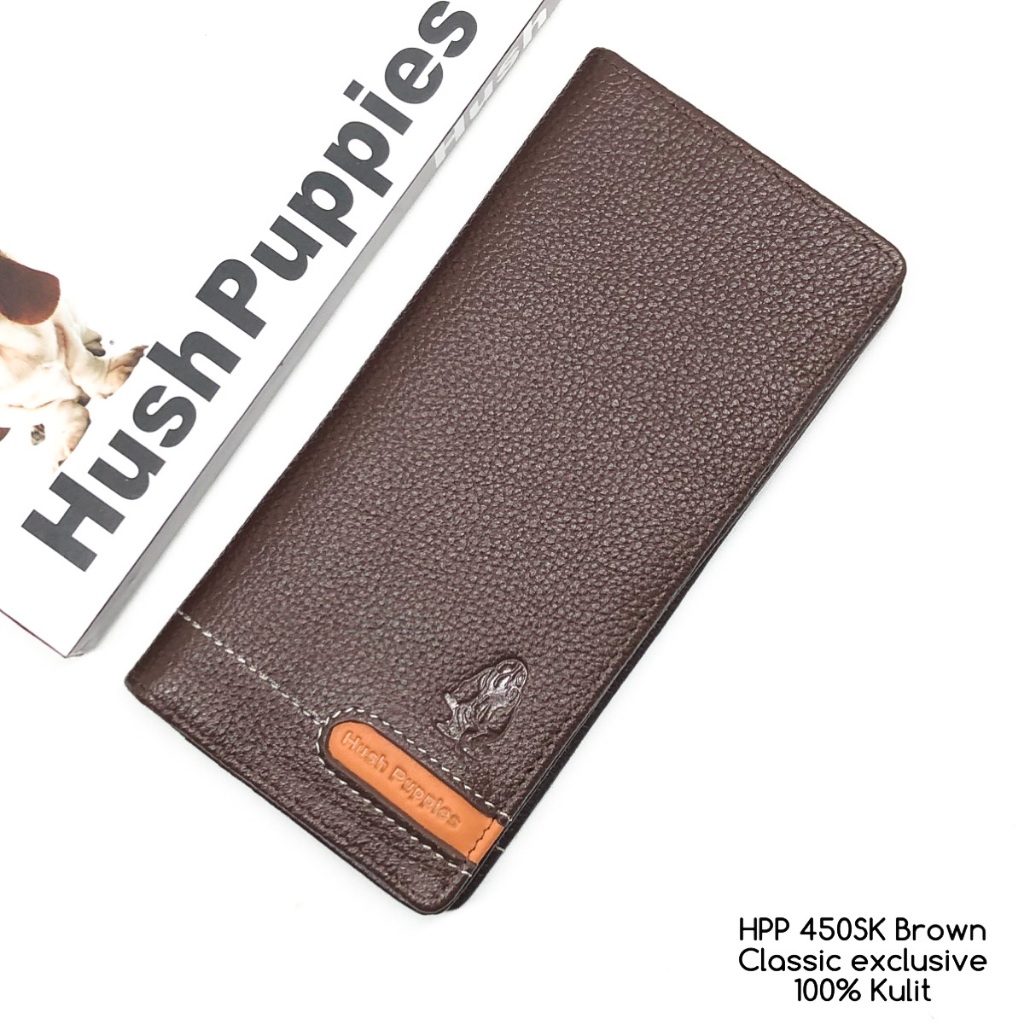 Jual Dompet pria hushpuppies 450sk classic brown kulit sapi asli
