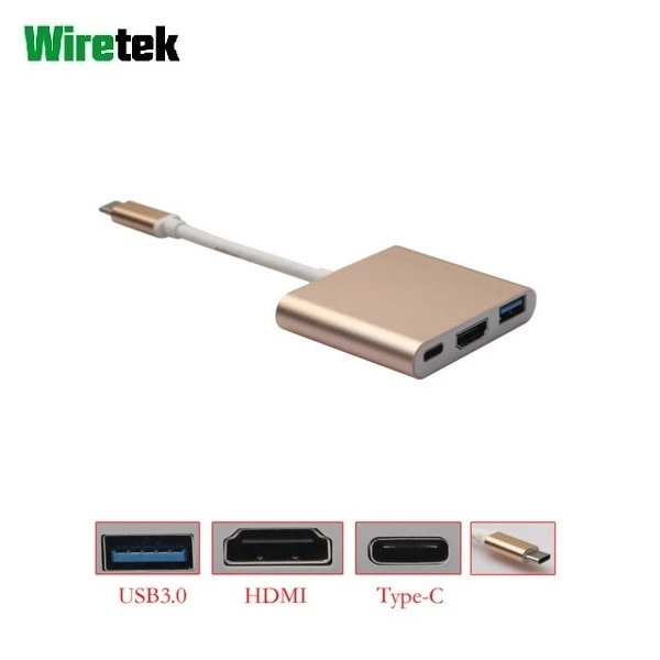 Type C to HDMI / USB3.0 / USB3.1 Female 3in1 WIRETEK