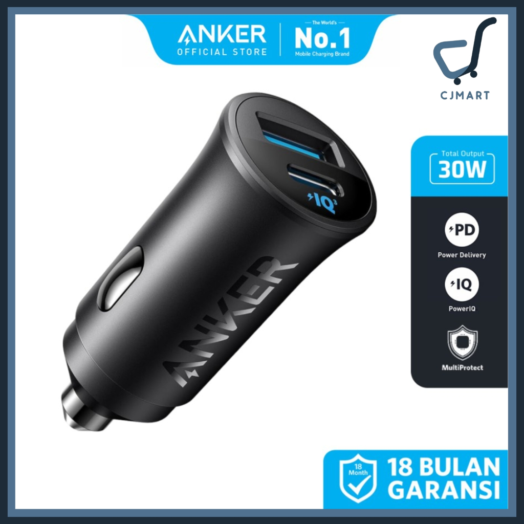 Jual Anker Car Charger, 30W 2-Port Type-C Adapter PIQ 3.0- A2741 ...