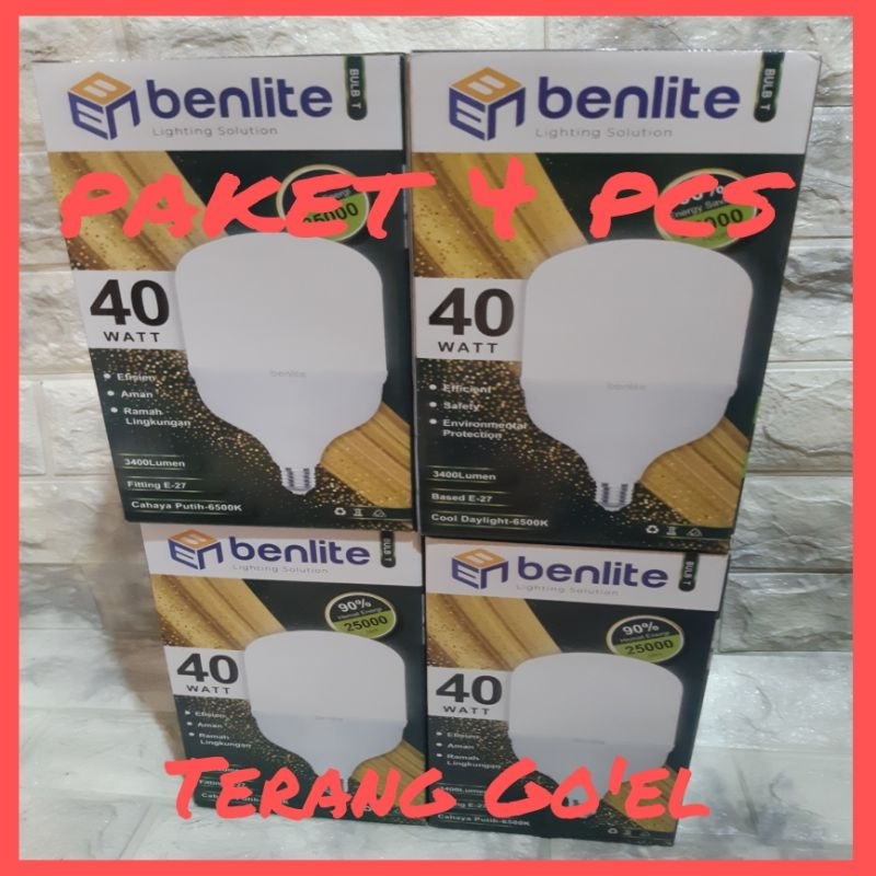 Jual PAKET 4 PCS LAMPU BENLITE BULT T CAHAYA PUTIH 40 WATT | Shopee ...